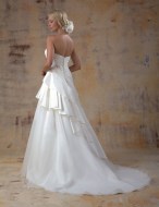 Imogen wedding dress in matte satin and organza - back - size 10-12